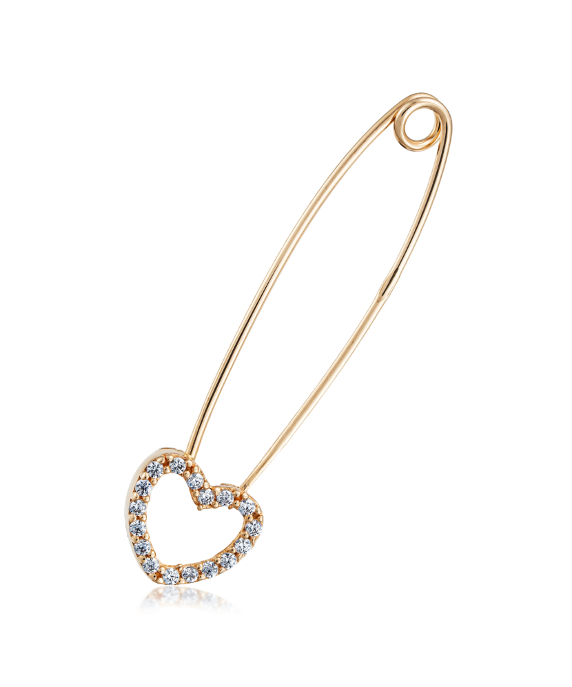 Gold brooch with zircons