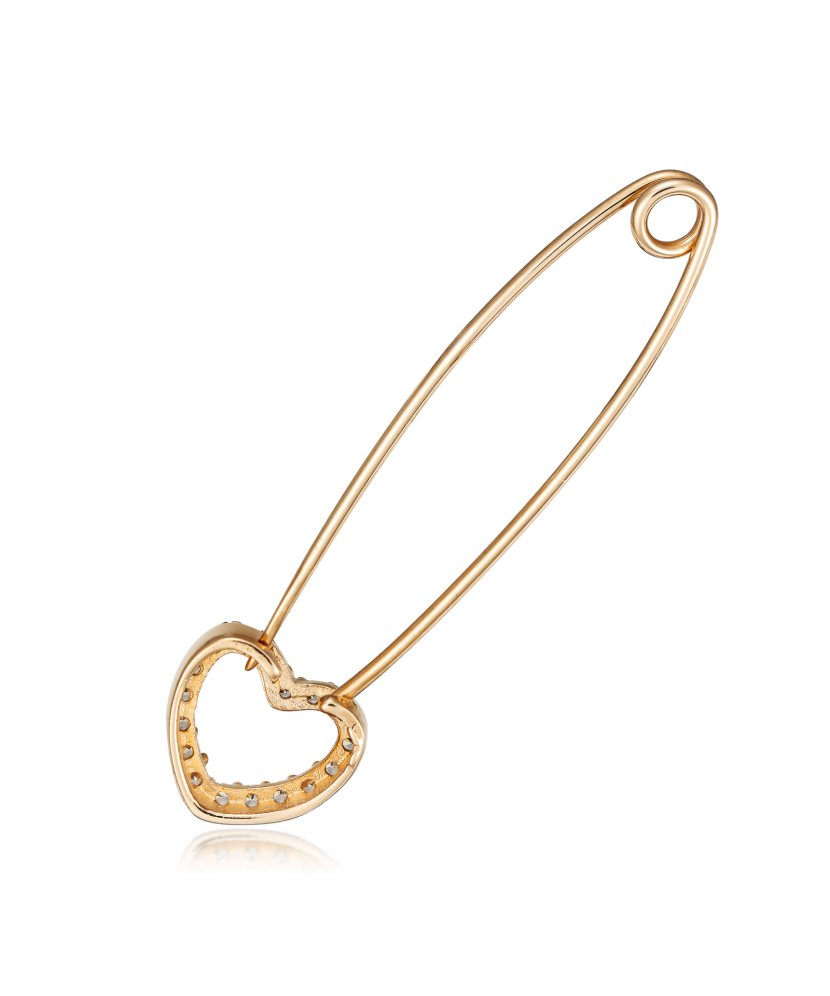 Gold brooch with zircons