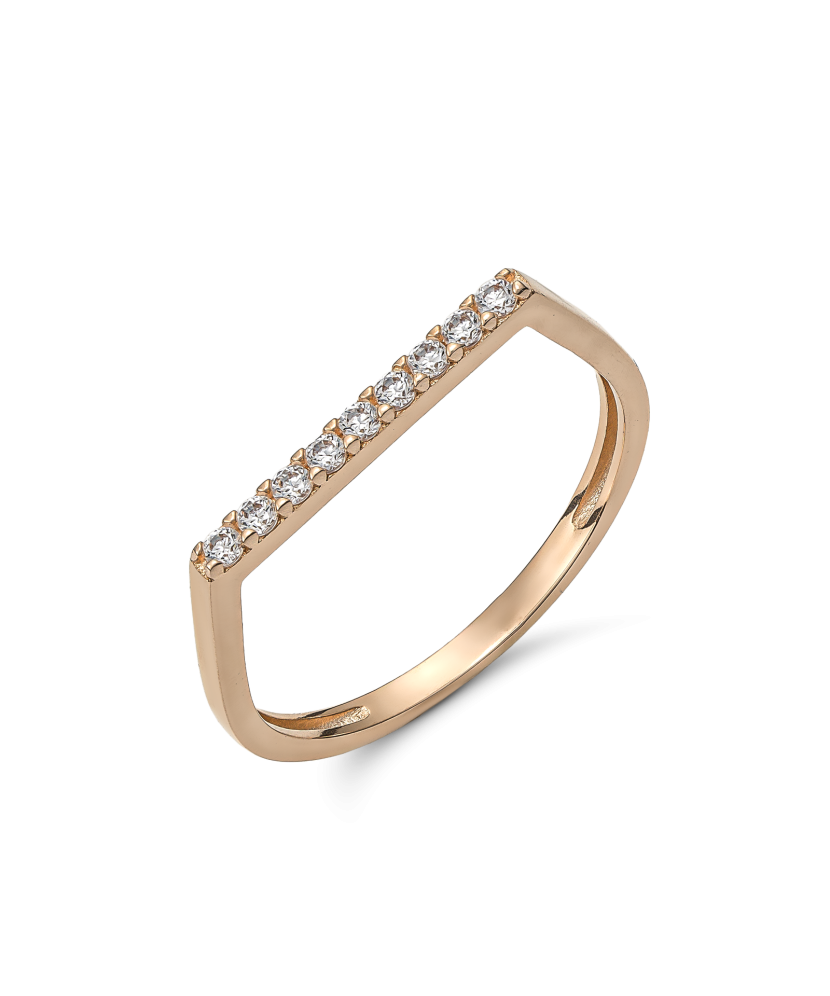 Gold ring with zircons