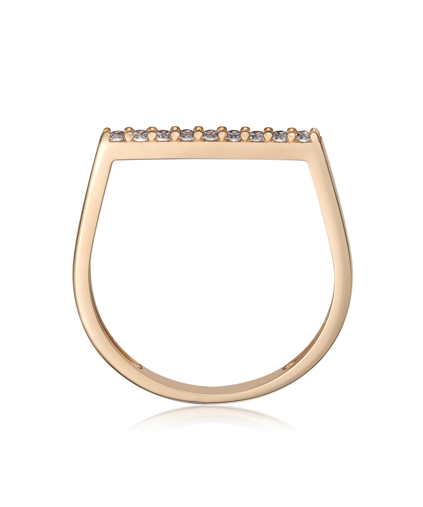 Gold ring with zircons