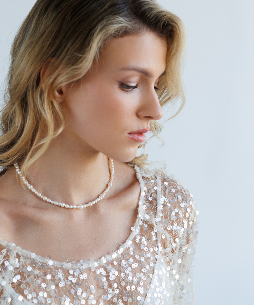 Pearl necklaces with sterling silver