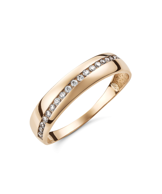 Gold ring with zircons