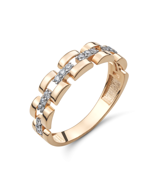 Gold ring with zircons