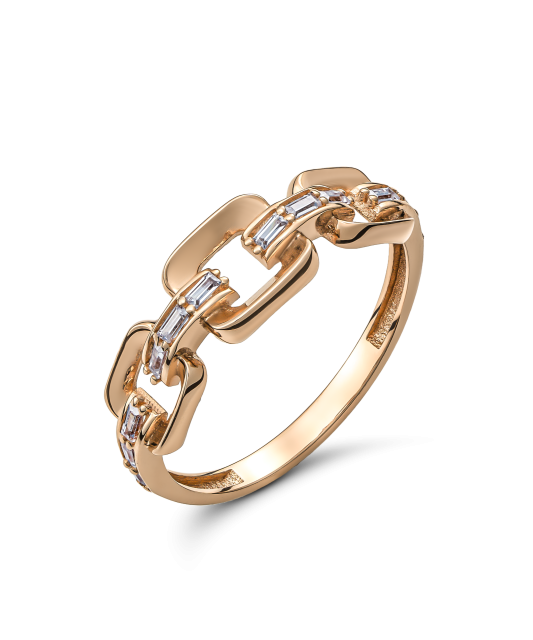 Gold ring with zircons