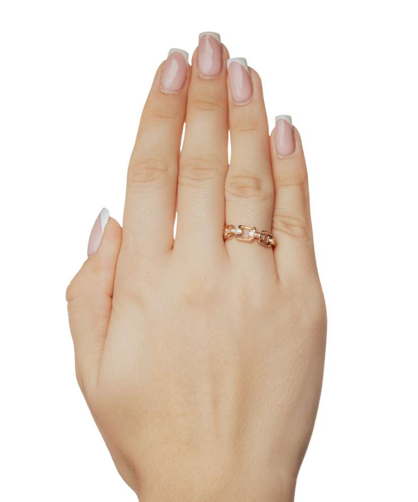 Gold ring with zircons