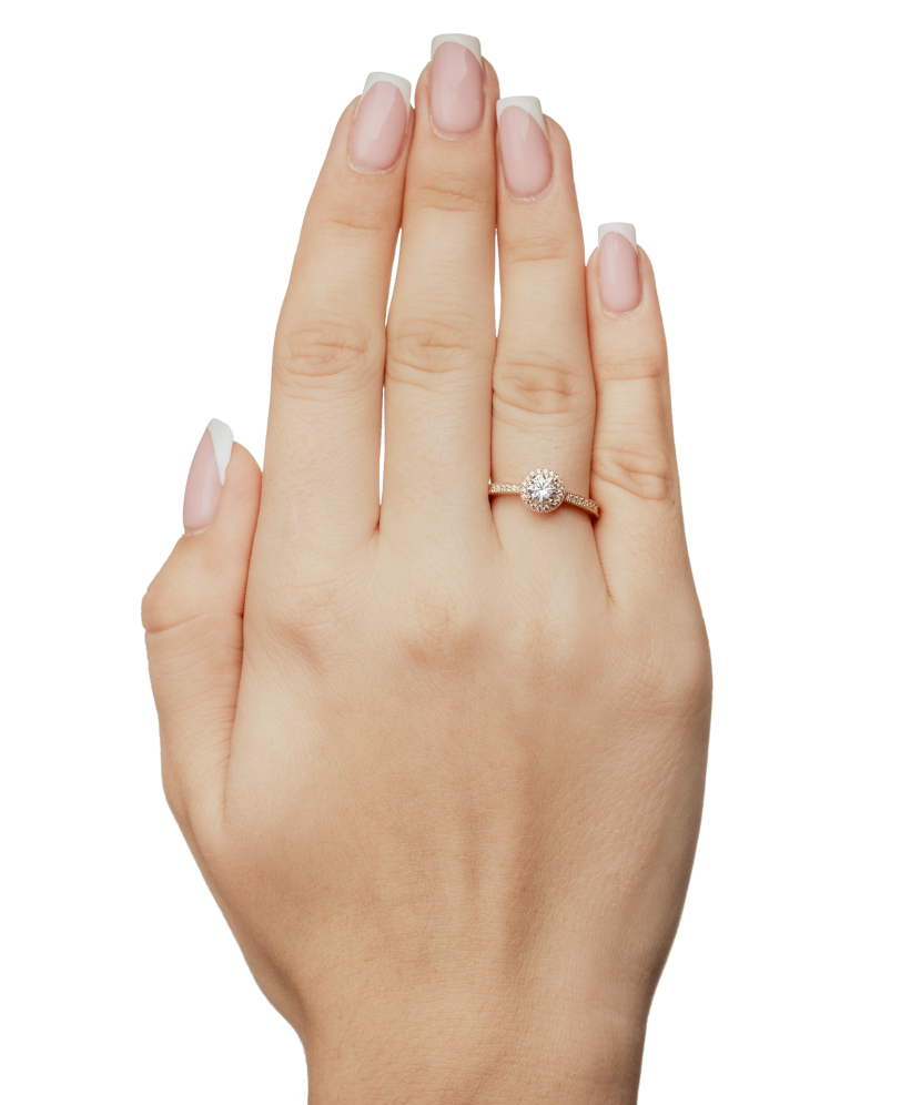 Gold ring with zircons