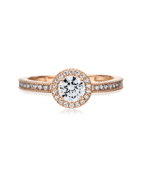 Kultasormus zirkoneilla