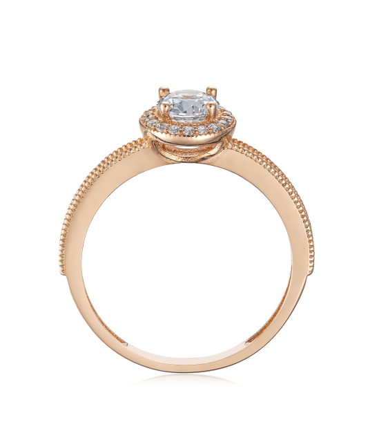 Gold ring with zircons