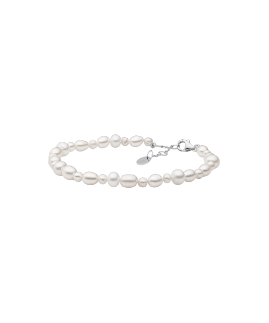 Pearl bracelet with silver
