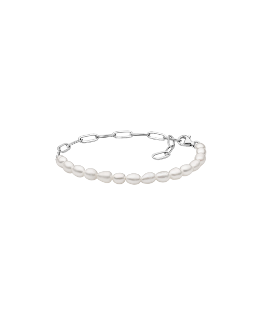Pearl bracelet with silver