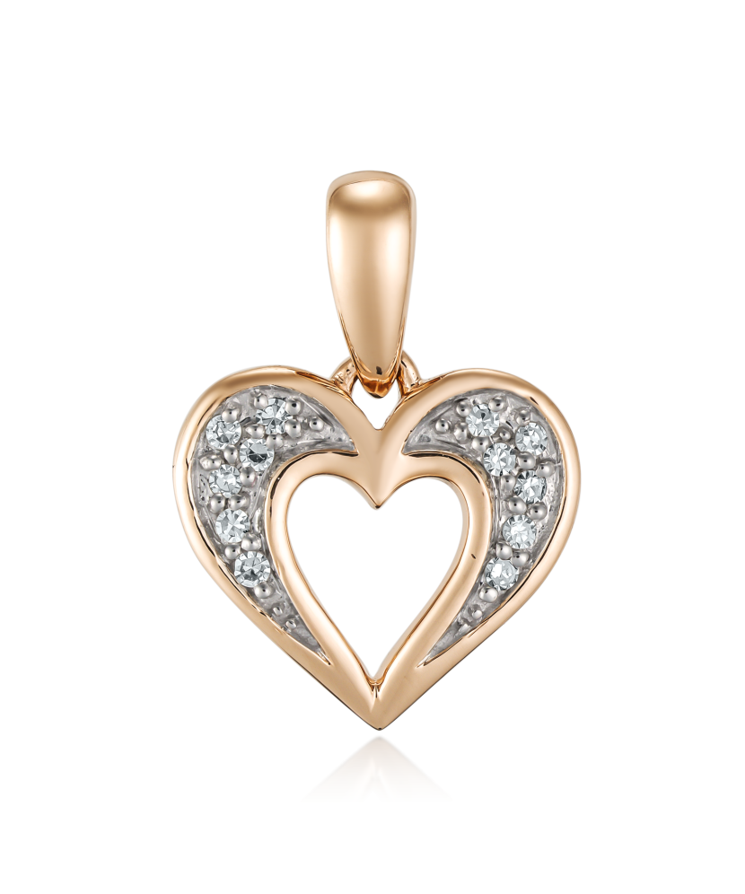 Gold pendant with diamond "Heart"