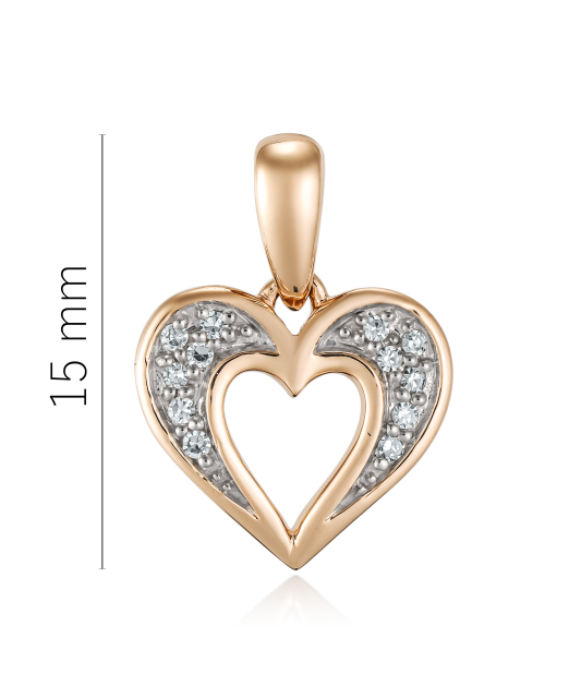 Gold pendant with diamond "Heart"