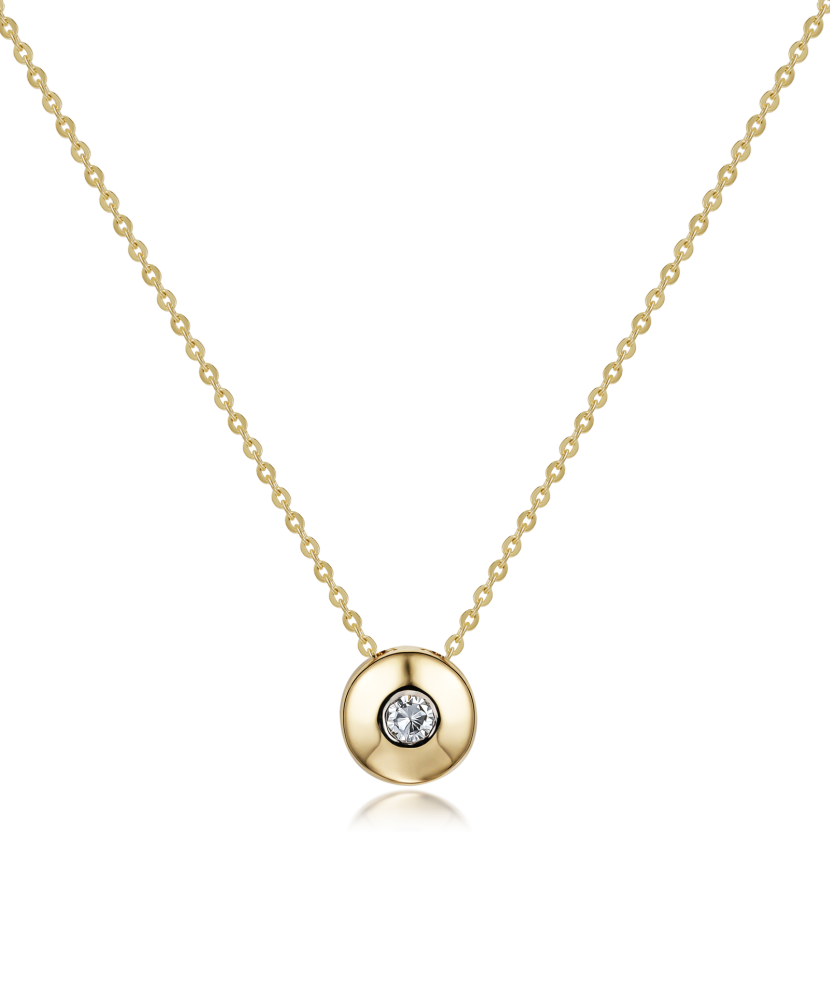 Yellow Gold chain with diamond pendant