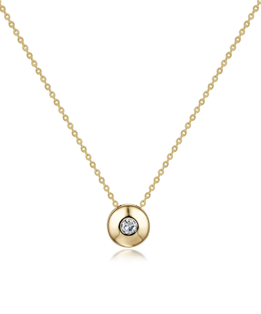 Yellow Gold chain with diamond pendant