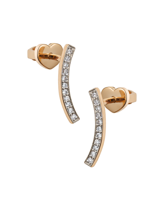 Gold earrings with diamonds