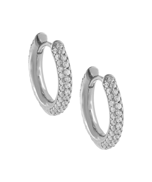 Hopeiset korvakorut zirkoneilla