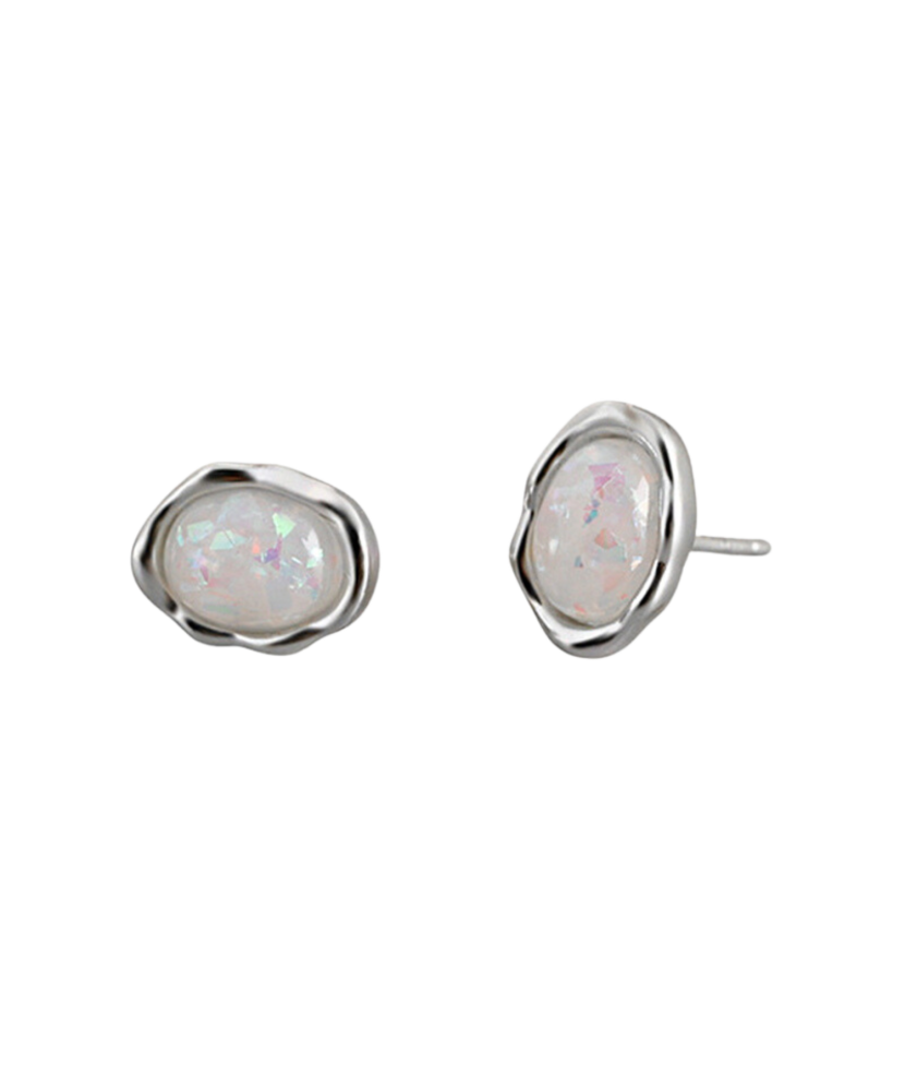 Sterling silver earrings with opal