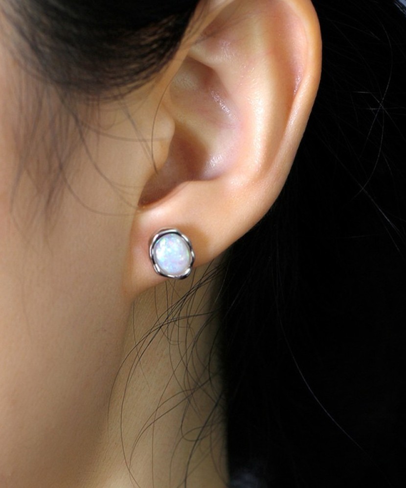Sterling silver earrings with opal