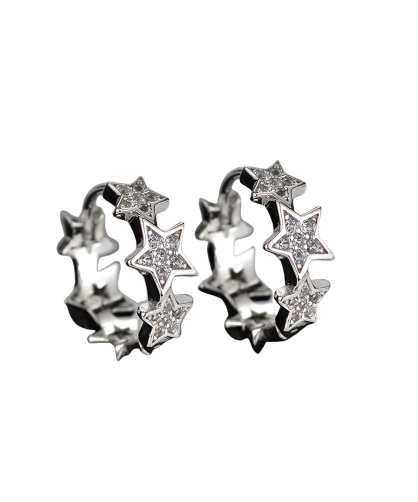 Sterling silver earrings with zircons
