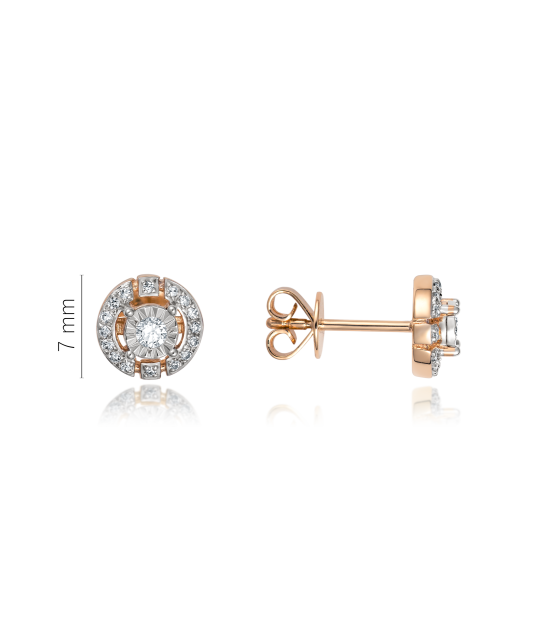 Gold earrings with diamonds
