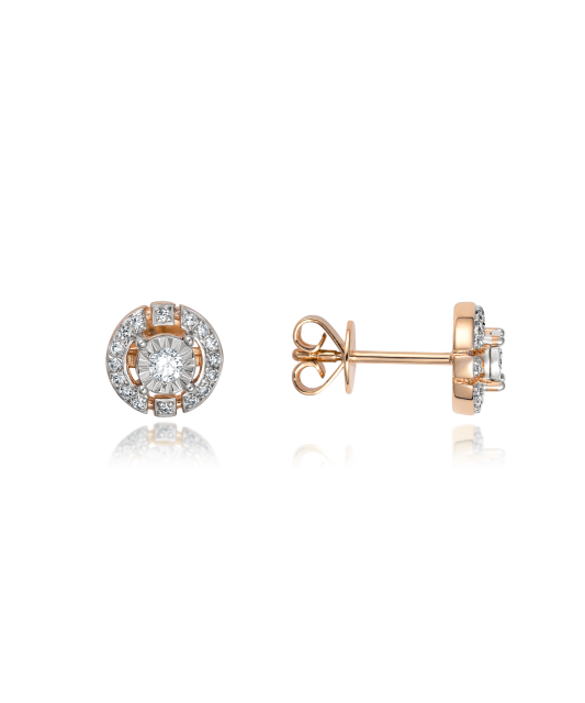 Gold earrings with diamonds