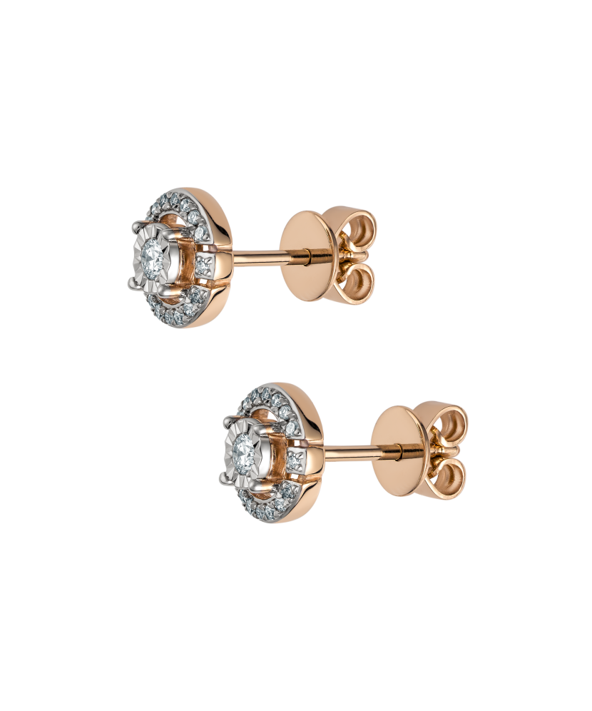 Gold earrings with diamonds
