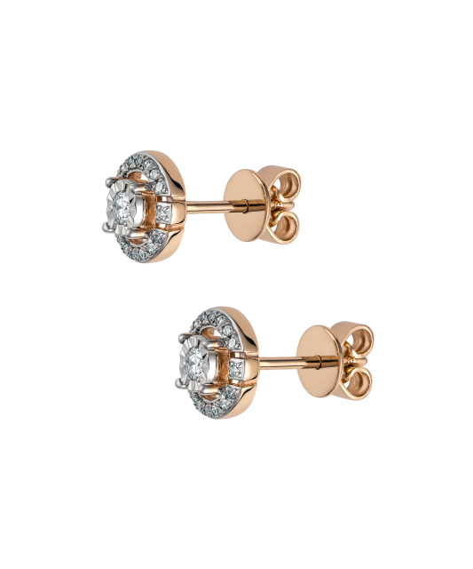 Gold earrings with diamonds
