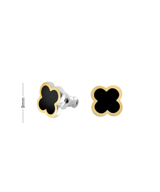 Gold plated silver earrings with onyx