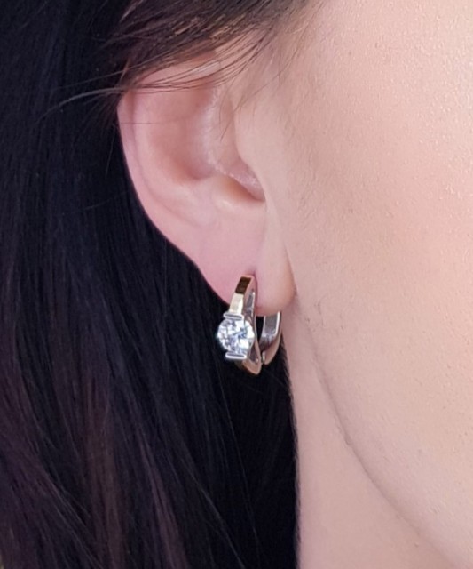 Sterling silver earrings gold plated with zircons