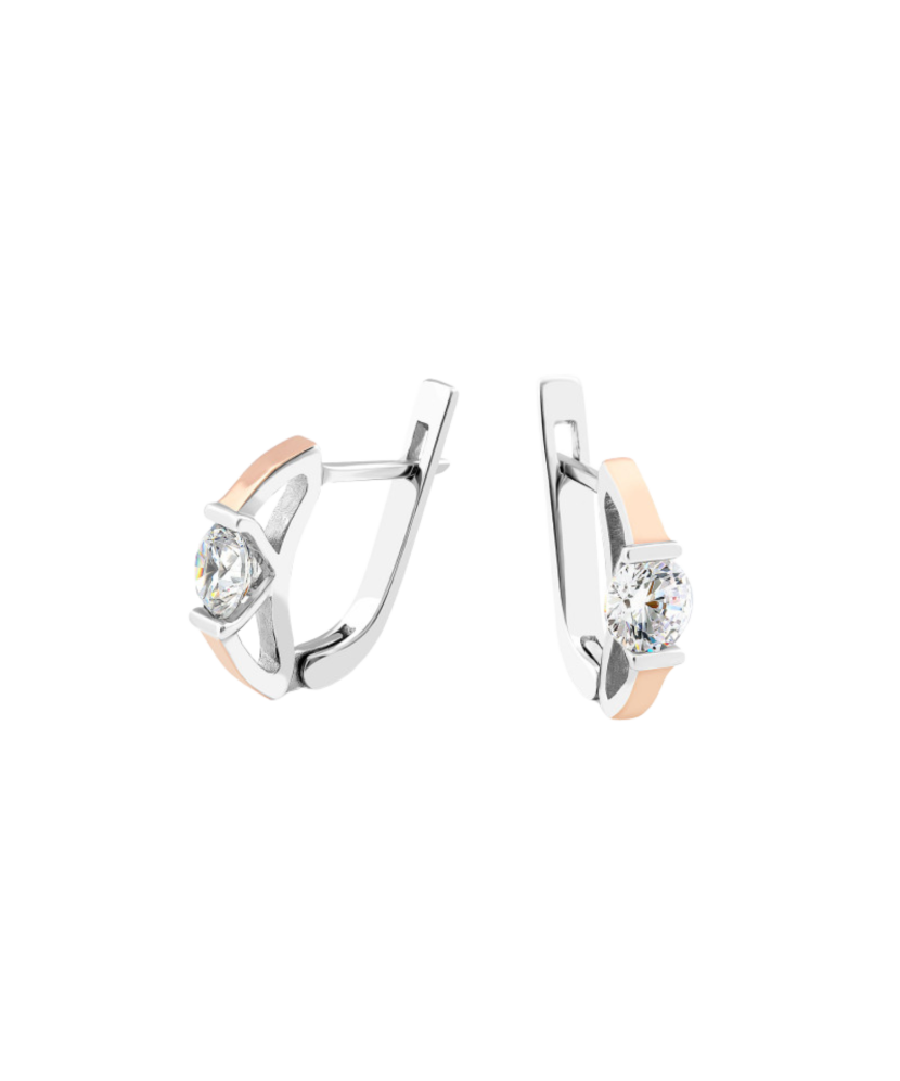 Sterling silver earrings gold plated with zircons