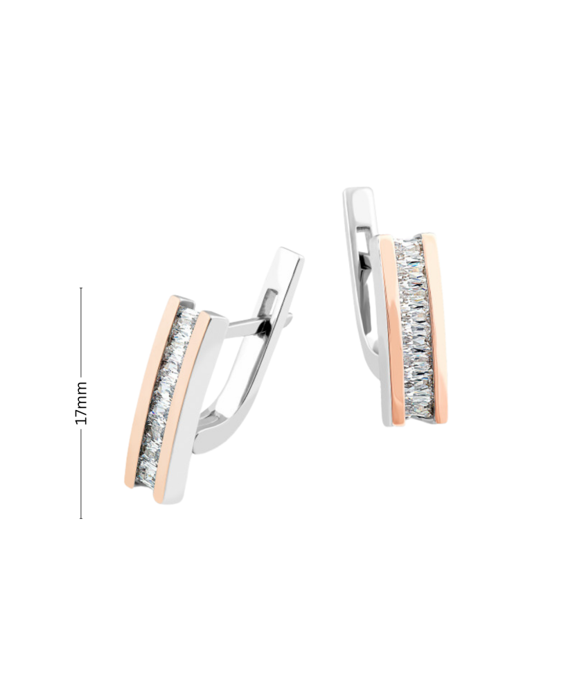 Sterling silver earrings gold plated with zircons