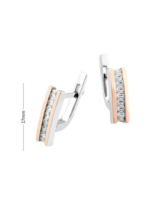 Sterling silver earrings gold plated with zircons