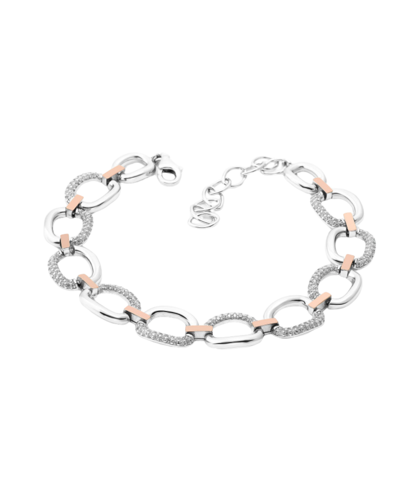 Gold plated sterling Silver bracelet with zircons