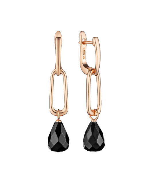 Gilded sterling silver earrings with spinels