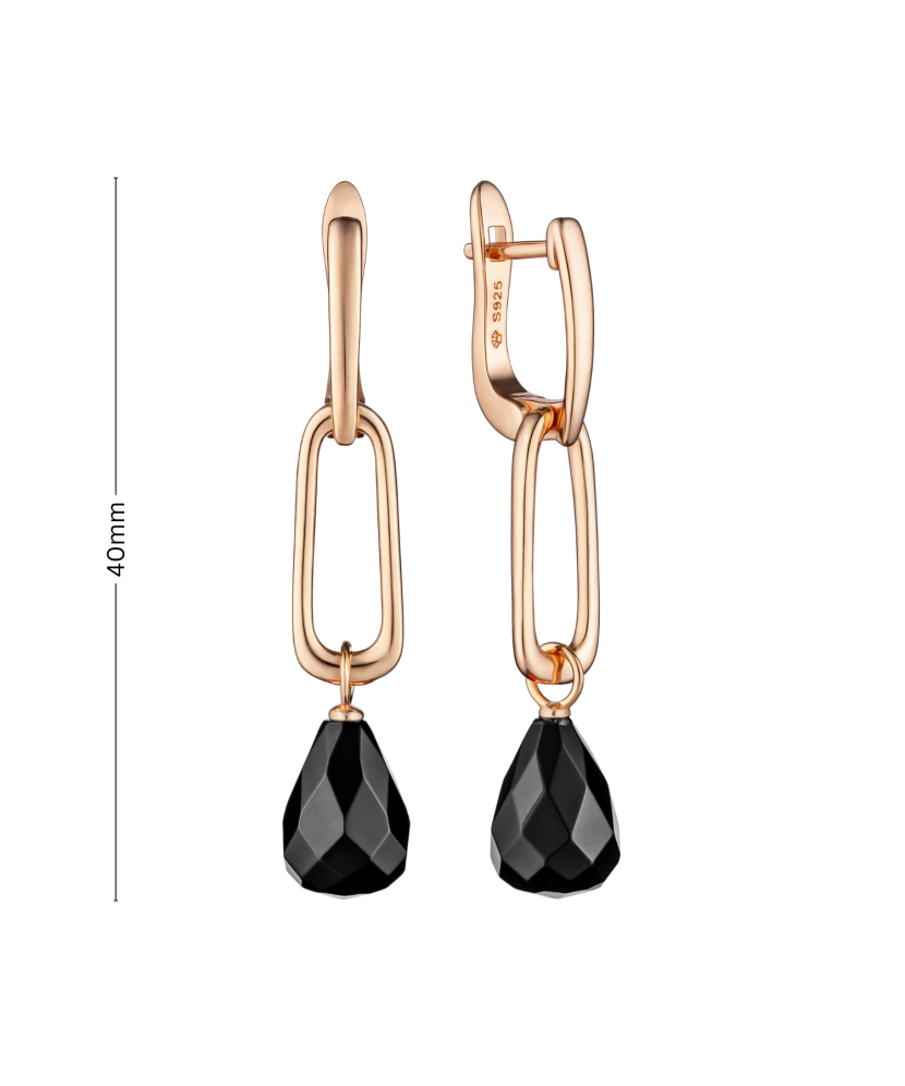 Gilded sterling silver earrings with spinels