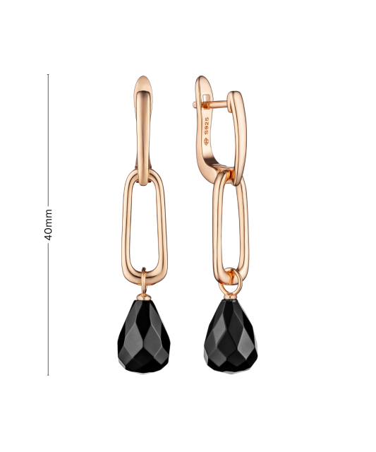 Gilded sterling silver earrings with spinels