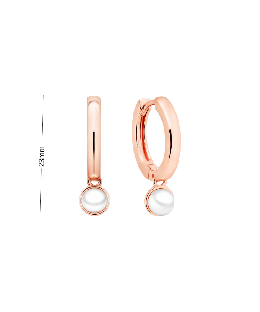 Gilded sterling silver earrings with pearls