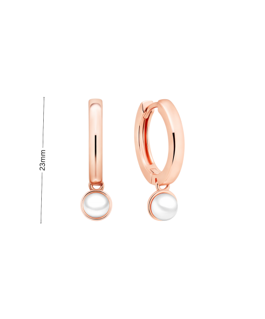 Gilded sterling silver earrings with pearls