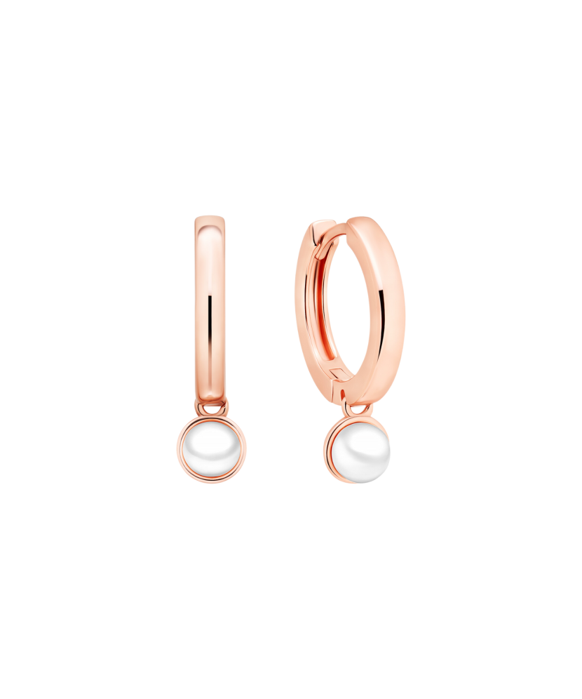 Gilded sterling silver earrings with pearls