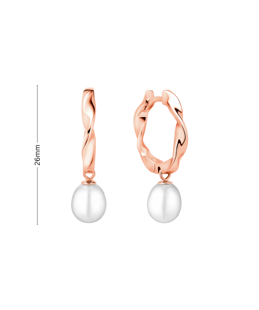 Kultaahopeiset korvakorut helmillä