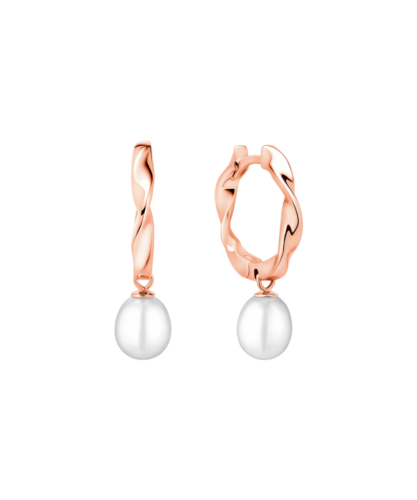 Kultaahopeiset korvakorut helmillä