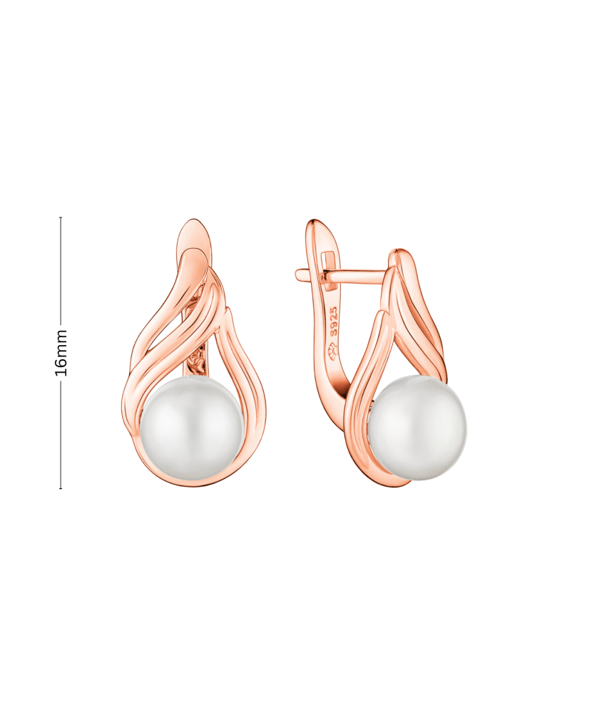 Kultaahopeiset korvakorut helmillä