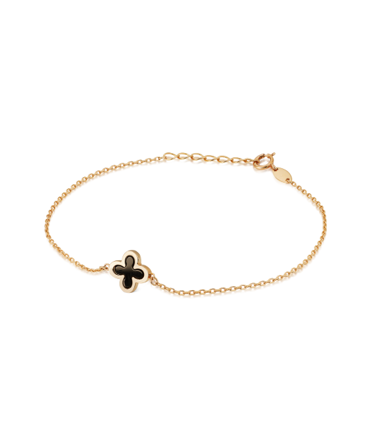 Gold bracelet with onyx