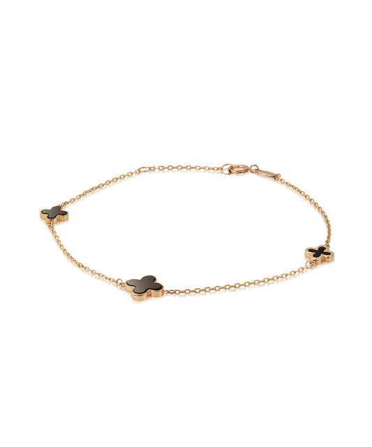 Gold bracelet with onyx