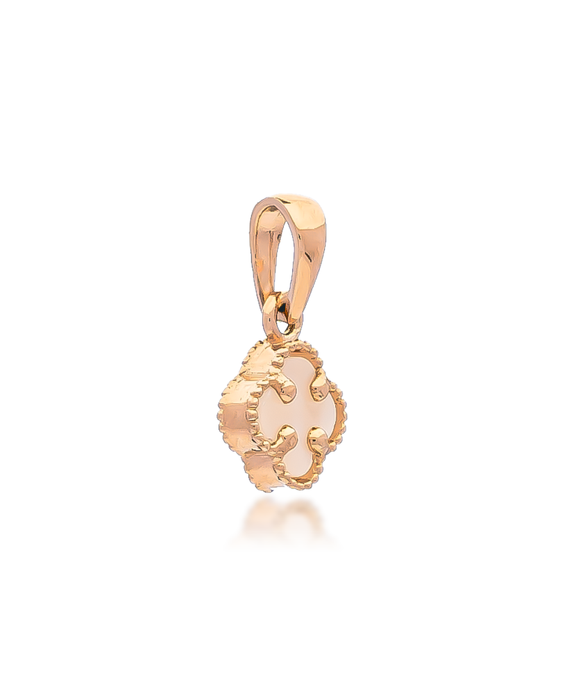 Gold pendant with enamel