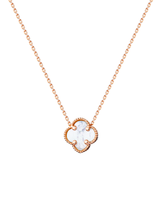 Gold chain with nacre pendant