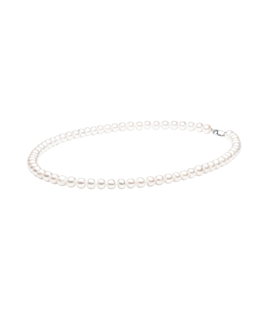 Pearl necklaces with sterling silver
