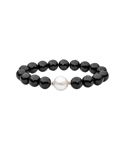 Bracelet with onyx and pearl