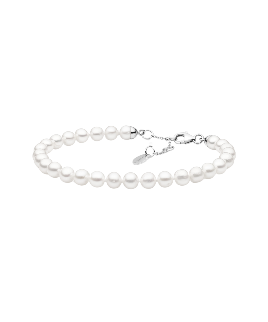 Pearl bracelet with silver