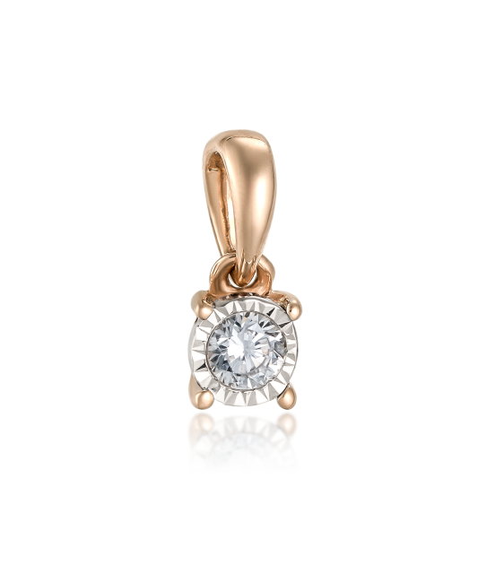Gold pendant with diamond